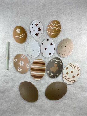 Easter Egg pastel Die-Cuts - Neutral Pastel Floral & Stripe Set for garden lawn